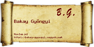 Bakay Gyöngyi névjegykártya