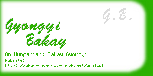 gyongyi bakay business card