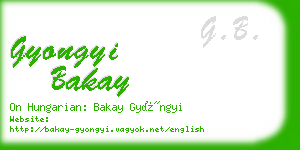 gyongyi bakay business card